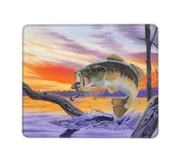 Poezjzw Bass Fish Pattern Mouse Pad Office Laptop Computer Desk Wireless Mouse Non Slip Rubber Base Washable 8.3 X 10.3 in Keyboard Pad