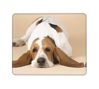 POEZJZW Basset Hound Textured Mouse Pad, Rubberized Locking Edge Anti-Slip Mouse Pad For Office Gaming Computer Laptop 7 X 8.6 In