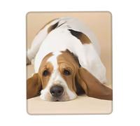 POEZJZW Basset Hound Textured Mouse Pad, Rubberized Locking Edge Anti-Slip Mouse Pad For Office Gaming Computer Laptop 10 X 12 Inch