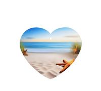 Poezjzw Beach Starfish Lands Pattern Car Air Fresheners 6 Pcs Heart Shape Hanging Aromatherapy Tablets Scented Fresheners For Bedroom Bathroom