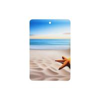 Poezjzw Beach Starfish Lands Pattern Car Air Fresheners 6 Pcs Rectangle Hanging Aromatherapy Tablets Scented Fresheners For Bedroom Bathroom