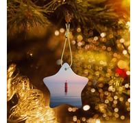 Poezjzw Beacon At Sea Pattern Christmas Ceramic Pendant Decorations Suitable For Home Shopping Malls And Holiday Celebrations