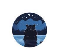 Poezjzw Bear Bathing Under The Stars Pattern Car Air Fresheners 4 Pcs Round Shape Hanging Aromatherapy Tablets Scented Fresheners For Bedroom Bathroom