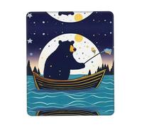 POEZJZW Bear in Boat Pattern Mouse Pad Non-Slip Rubber Stitched Edges Waterproof Gaming Mouse Mat for Desk Gaming Work Wireless Mice 8.3 X 10.3 in
