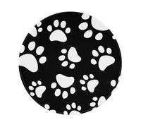 POEZJZW Bear Paw Print Pattern Round Non-Slip Rubber Base Small Mouse Pad Suitable For Games Computer Laptop 7.9x7.9 In