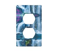Poezjzw Beautiful Blue Waterfall in Hawaii Pattern Light Switch Cover Outlet Cover Duplex Outlet Decorative Wall Plate Decorative Wall Plate Size 4.5x2.76 Inch