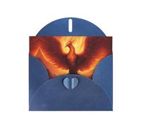 POEZJZW Beautiful Phoenix Pearl Paper Christmas Cards, With Blue Envelopes, Thank You Cards, Wedding, Valentine'S Day Cards 10-Count