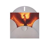 POEZJZW Beautiful Phoenix Pearl Paper Christmas Cards, With Gray Envelopes, Thank You Cards, Wedding, Valentine'S Day Cards 10-Count