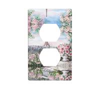Poezjzw Beautiful Tower Paris Pattern Light Switch Cover Outlet Cover Duplex Outlet Decorative Wall Plate Decorative Wall Plate Size 4.5x2.76 Inch
