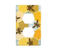 Poezjzw Bee Geometric Honeycomb Pattern Light Switch Cover Outlet Cover Duplex Outlet Decorative Wall Plate Decorative Wall Plate Size 4.5x2.76 Inch