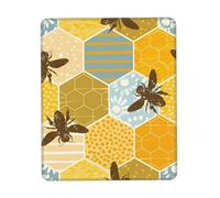 POEZJZW Bee Geometric Honeycomb Textured Mouse Pad, Rubberized Locking Edge Anti-Slip Mouse Pad For Office Gaming Computer Laptop 7.9 X 9.5 In