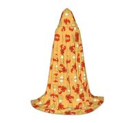 POEZJZW Beer And Crawfish Pattern Pattern Men Women Cloak With Hood Adult Cape With Hood Renaissance Halloween Witch Costume Wizard Cloak M