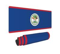 Poezjzw Belize Flag Long Gaming Mouse Pad Large Desk Pad Keyboard Mat with Stitched Edges for Gaming and Office 31.5 X 11.8 in