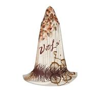 POEZJZW Bicycle Under Heart Tree Romantic Pattern Men Women Cloak With Hood Adult Cape With Hood Renaissance Halloween Witch Costume Wizard Cloak L