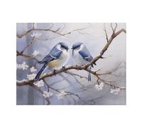 POEZJZW Bird Facing Each Other Pattern Flannel Blanket 60"X50" Blanket For Super Soft Plush For Sofa Bed Couch Camping, And Travel