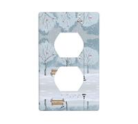 Poezjzw Birds in The Park On A Snowy Day Pattern Light Switch Cover Outlet Cover Duplex Outlet Decorative Wall Plate Decorative Wall Plate Size 4.5x2.76 Inch