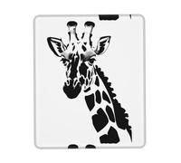Poezjzw Black and White Giraffe Pattern Mouse Pad Non-Slip Rubber Stitched Edges Waterproof Gaming Mouse Mat for Desk Gaming Work Wireless Mice 7 X 8.6 in