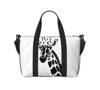 Poezjzw Black And White Giraffe Travel Duffle Bag Weekender Carry On Tote Bags For Women Hospital Bags For Labor And Delivery Overnight Luggage Bag, Black, One Size, Black, One Size