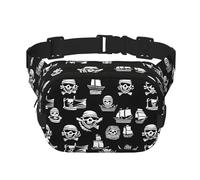 Poezjzw Black And White Pirates Travel Waist Bag Suitable For Running, Cycling And Outdoor Adventures, Store Mobile Phones And Credit Cards, Black, One Size, Black, One Size