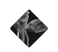 Poezjzw Black And White Two Elephants Pattern Car Air Fresheners 6 Pcs Square Hanging Aromatherapy Tablets Scented Fresheners For Bedroom Closet Shoe
