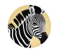 POEZJZW Black And White Zebra Pattern Round Mouse Mat, Cute Mouse Pad, Non-Slip Rubber Base With Stitched Edge, Small Size 7.9 X 7.9 Inch