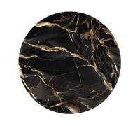 POEZJZW Black Gold Marble Pattern Round Mouse Pad Desktop Protection Mat with Non-Slip Rubber Base 7.9Ã-7.9 in for Home and Office