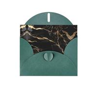 POEZJZW Black Gold Marble Pearl Paper Christmas Cards, With Dark Green Envelopes, Thank You Cards, Wedding, Valentine'S Day Cards 10-Count