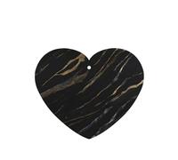 Poezjzw Black Gold Textured Marble Pattern Car Air Fresheners 6 Pcs Heart Shape Hanging Aromatherapy Tablets Scented Fresheners For Bedroom Bathroom