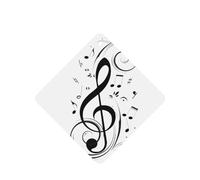 Poezjzw Black Music Notes Pattern Car Air Fresheners 6 Pcs Square Hanging Aromatherapy Tablets Scented Fresheners For Bedroom Closet Shoe