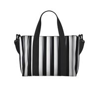 Poezjzw Black & White Stripe Travel Duffle Bag Weekender Carry On Tote Bags For Women Hospital Bags For Labor And Delivery Overnight Luggage Bag, Black, One Size, Black, One Size