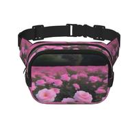 Poezjzw Blooming Moonflower Travel Waist Bag Suitable For Running, Cycling And Outdoor Adventures, Store Mobile Phones And Credit Cards, Black, One Size