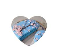 Poezjzw Blue Cherry Blossom Cake Pattern Car Air Fresheners 6 Pcs Heart Shape Hanging Aromatherapy Tablets Scented Fresheners For Bedroom Bathroom