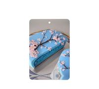 Poezjzw Blue Cherry Blossom Cake Pattern Car Air Fresheners 6 Pcs Rectangle Hanging Aromatherapy Tablets Scented Fresheners For Bedroom Bathroom