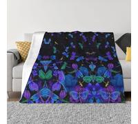 POEZJZW Blue Dragonfly Pattern Blanket Super Soft Flanne Warm Blanket Bed Sofa Living Room Film 50"X40"