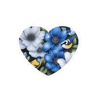 Poezjzw Blue Flowers And Birds Pattern Car Air Fresheners 6 Pcs Heart Shape Hanging Aromatherapy Tablets Scented Fresheners For Bedroom Bathroom