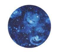 POEZJZW Blue Universe Space Galaxy Pattern Round Mouse Pad, Non-Slip Rubber Base Small Mouse Pad, Suitable For Games, Computer Laptop, 7.9x7.9 Inches.
