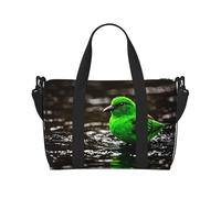 Poezjzw Bluebird Playing Travel Duffel Bag Tote Carry On Luggage Bag Water Resistant Weekender Overnight Bags For Foldable, Black, One Size, Black, One Size