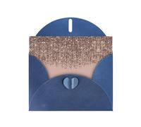POEZJZW Blush Pink Rose Gold Patterned Pearl Paper Blank Greeting Card Suitable For Birthday Wedding Party Invitation With Blue Envelope