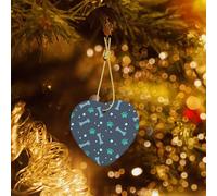 Poezjzw Bones And Dog Claws Pattern Christmas Heart Shape Ceramic Ornaments Christmas Tree Hanging Home Decoration Gatherings Souvenirs