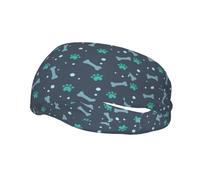 Poezjzw Bones And Dog Claws Pattern Sports Headband Suitable For Running Yoga Running Cycling Elastic Moisture Band