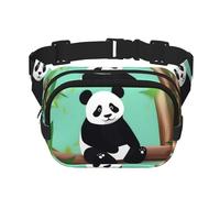 Poezjzw Bored Panda Travel Waist Bag Suitable For Running, Cycling And Outdoor Adventures, Store Mobile Phones And Credit Cards, Black, One Size