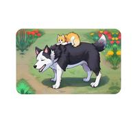 POEZJZW Boy Animal Dog Pet Doormat, 19.7x31.5 in Front and Back Door Mat for Patio Entrance Garage Home Porch Decorating