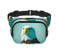 Poezjzw Brave Eagle Travel Waist Bag Suitable For Running, Cycling And Outdoor Adventures, Store Mobile Phones And Credit Cards, Black, One Size