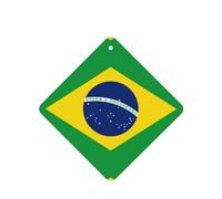 Poezjzw Brazilian Flag Pattern Car Air Fresheners 4 Pcs Square Hanging Aromatherapy Tablets Scented Fresheners For Bedroom Bathroom