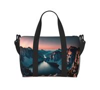 Poezjzw Breathtaking Landscape Travel Duffel Bag Tote Carry On Luggage Bag Water Resistant Weekender Overnight Bags For Foldable, Black, One Size