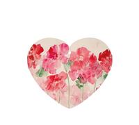 Poezjzw Bright Red Flower Pattern Car Air Fresheners 6 Pcs Heart Shape Hanging Aromatherapy Tablets Scented Fresheners For Bedroom Closet Shoe