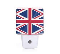 POEZJZW British Flag Pattern Led Night Light Plug Into Wall with Dusk to Dawn Sensors, Warm for Bedroom Bathroom Hallway Kitchen