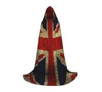 POEZJZW British Flag Pattern Men Women Cloak With Hood Adult Cape With Hood Renaissance Halloween Witch Costume Wizard Cloak S