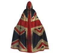 POEZJZW British Flag Pattern Poncho Halloween Hooded Cape Women'S Men'S Halloween Dress Up Party Cosplay Costumes