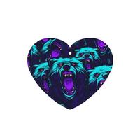 Poezjzw Bunch Of Roaring Bears Pattern Car Air Fresheners 4 Pcs Heart Shape Hanging Aromatherapy Tablets Scented Fresheners For Bedroom Closet Shoe